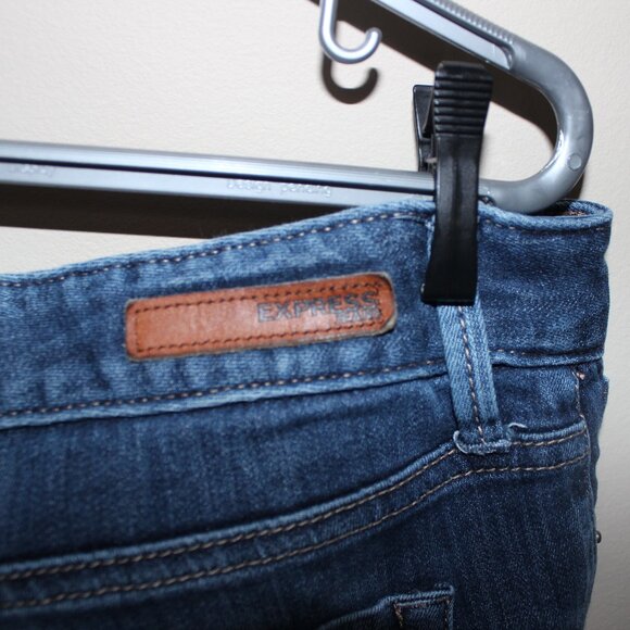 FREE WITH ANY PURCHASE❤️Express jeans leggings Stella low rise denim distressed - Picture 7 of 10